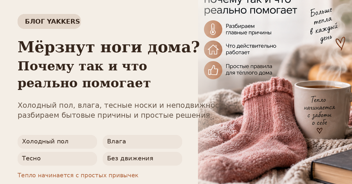 Мёрзнут ноги дома: почему так и что реально помогает