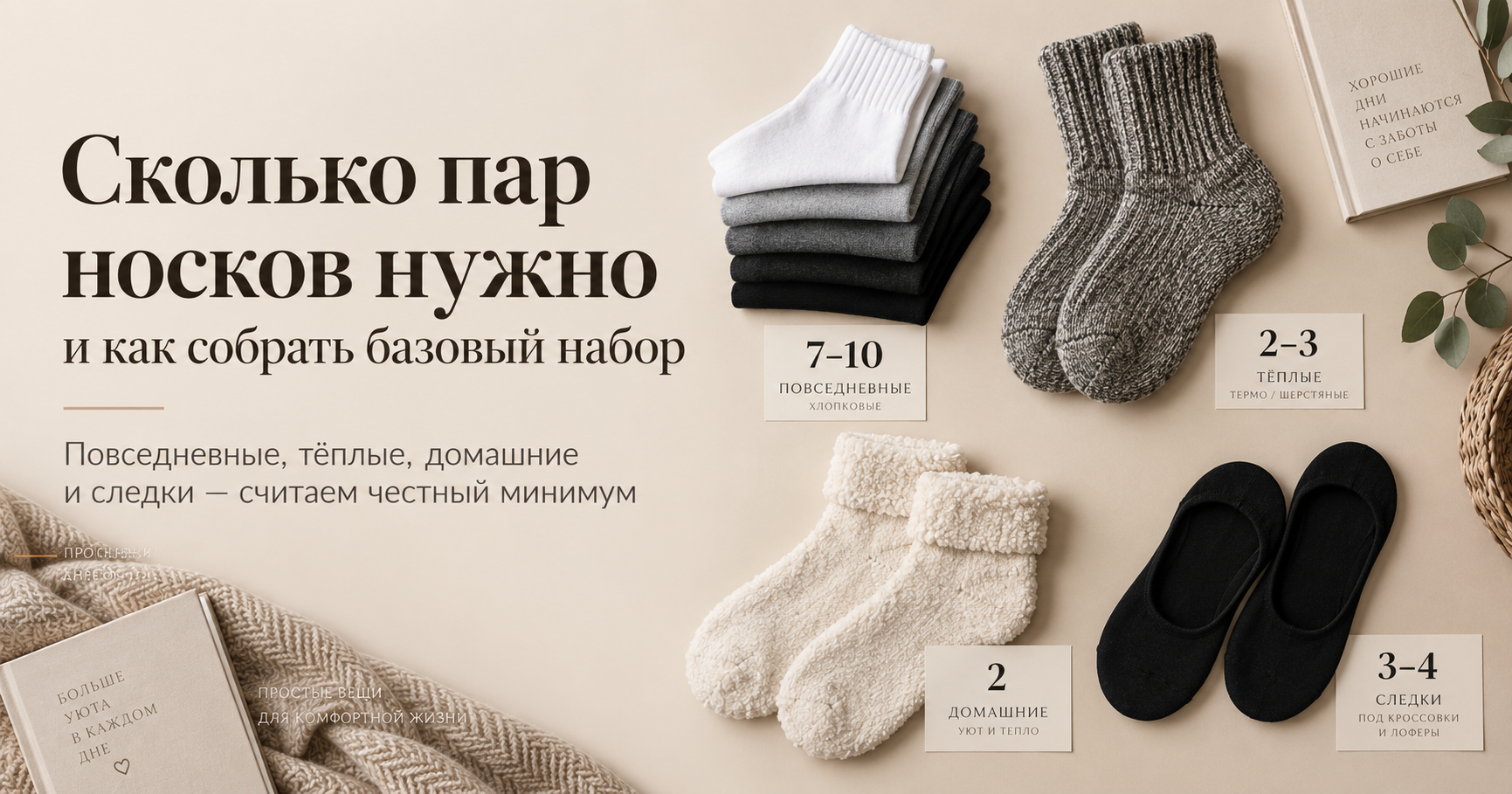 Сколько пар носков нужно и как собрать базовый набор